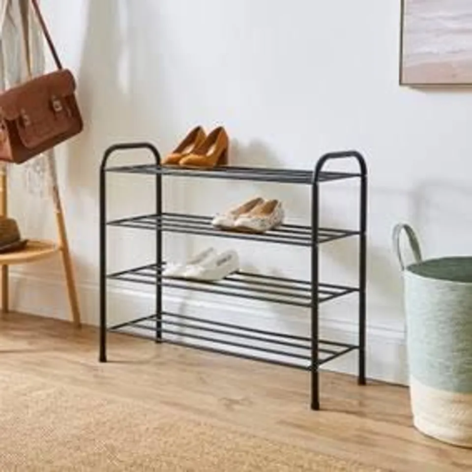 BOXED 4 TIER METAL SHOE RACK (1 BOX)