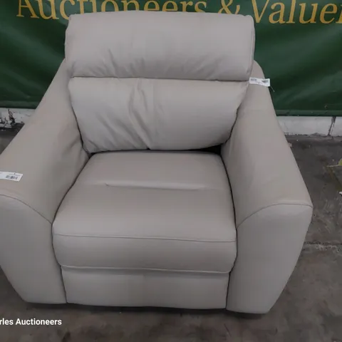 QUALITY BRITISH DESIGNER G PLAN LUCCA POWER RECLINING EASY CHAIR OXFORD PUTTY LEATHER