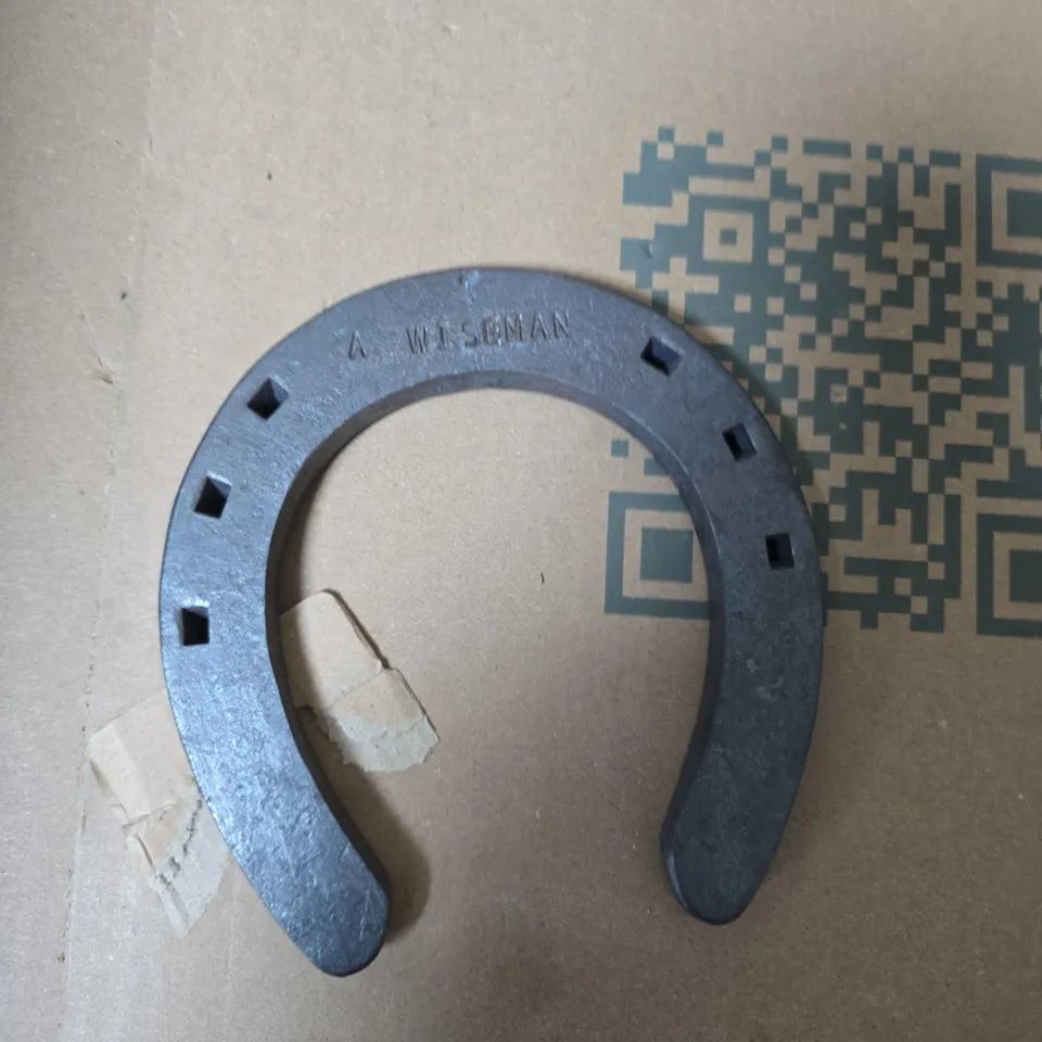 TOTE OF APPROXIMATELY 15 ASSORTED ITEMS TO INCLUDE: HORSESHOE