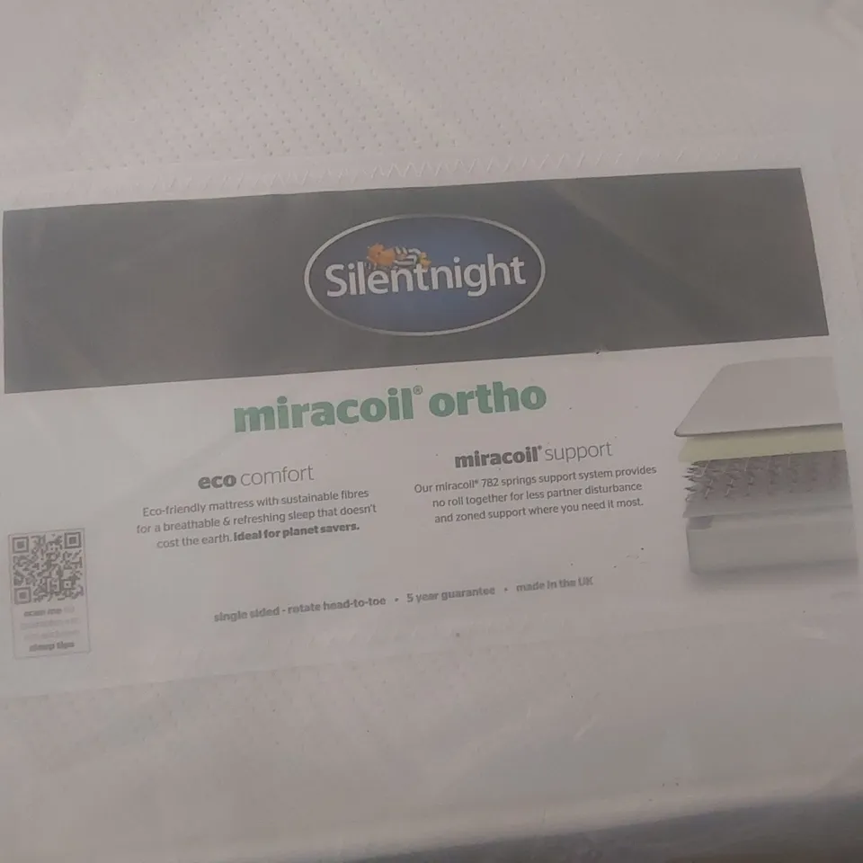 QUALITY BAGGED SILENTNIGHT 5' KING SIZE MIRACOIL ORTHO MATTRESS 