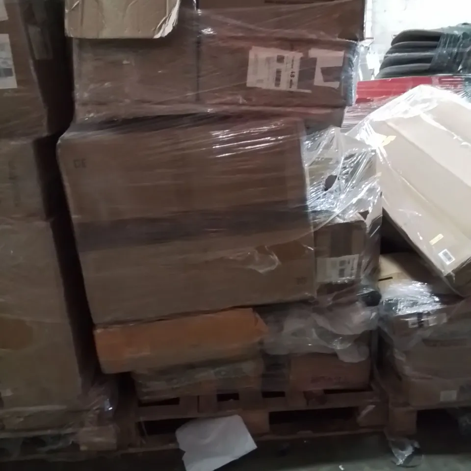 PALLET OF ASSORTED HOUSEHOLD GOODS AND PRODUCTS TO INCLUDE;VACUUM CLEANER,TRASH CAN,COAT