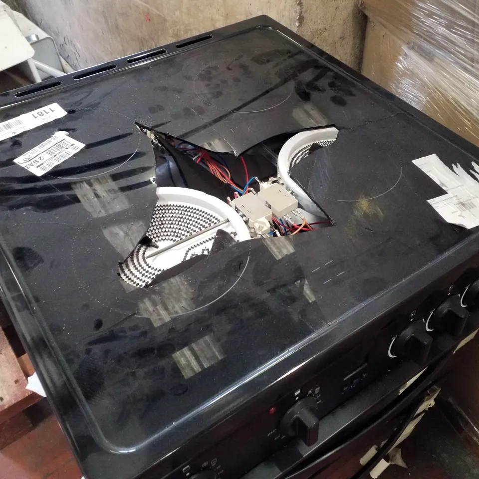 SWAN SX16730B 60CM ELECTRIC DOUBLE OVEN ELECTRIC COOKER WITH CERAMIC HOB - BLACK
