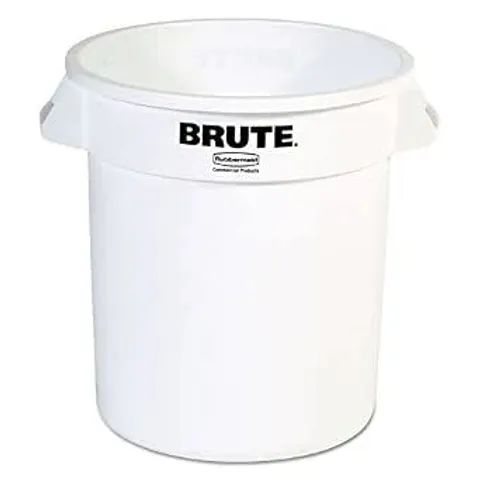 RUBBERMAID FG261000WHT BRUTE ROUND CONTAINER, 37.9 L, WHITE X3