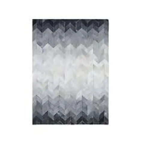 OTTERS BROOK 185CM IVORY/SMOKE/CHARCOAL CHEVRON PATCHWORK RUG