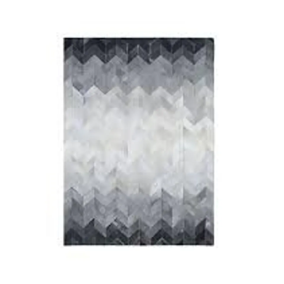OTTERS BROOK 185CM IVORY/SMOKE/CHARCOAL CHEVRON PATCHWORK RUG