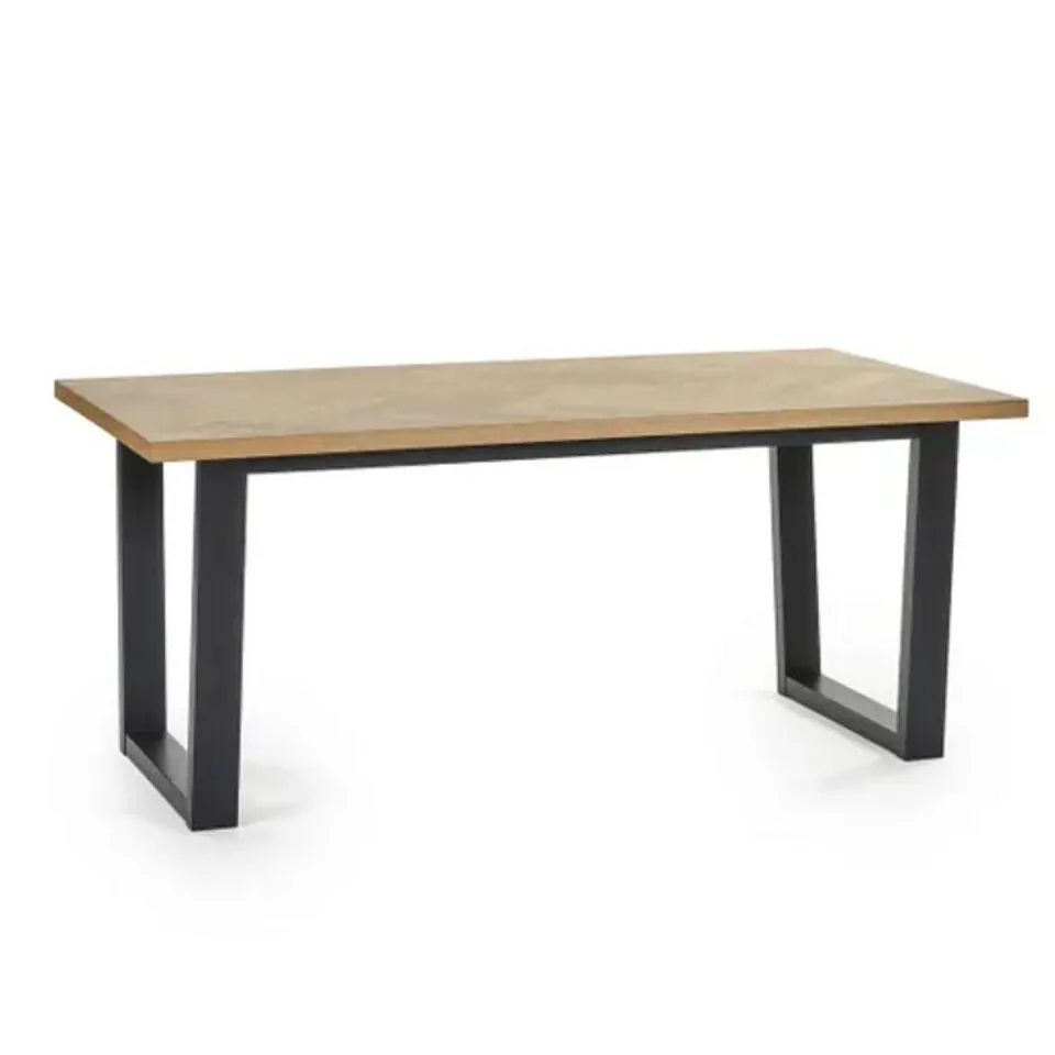 BOXED JULIAN BOWEN HILTON DINING TABLE - NATURAL/BLACK (1 BOX)