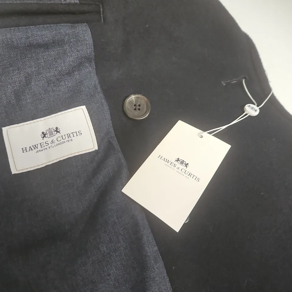 HAWES & CURTIS BREASTED BUTTON THROUGH JACKET IN PEACOAT - 42