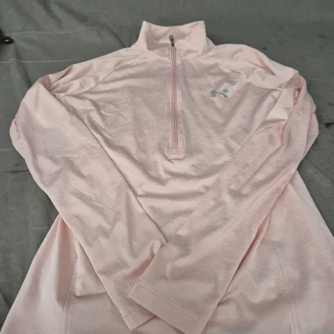 UNDER ARMOUR PINK HEATGEAR HALF-ZIP TOP β WOMENβS SIZE L