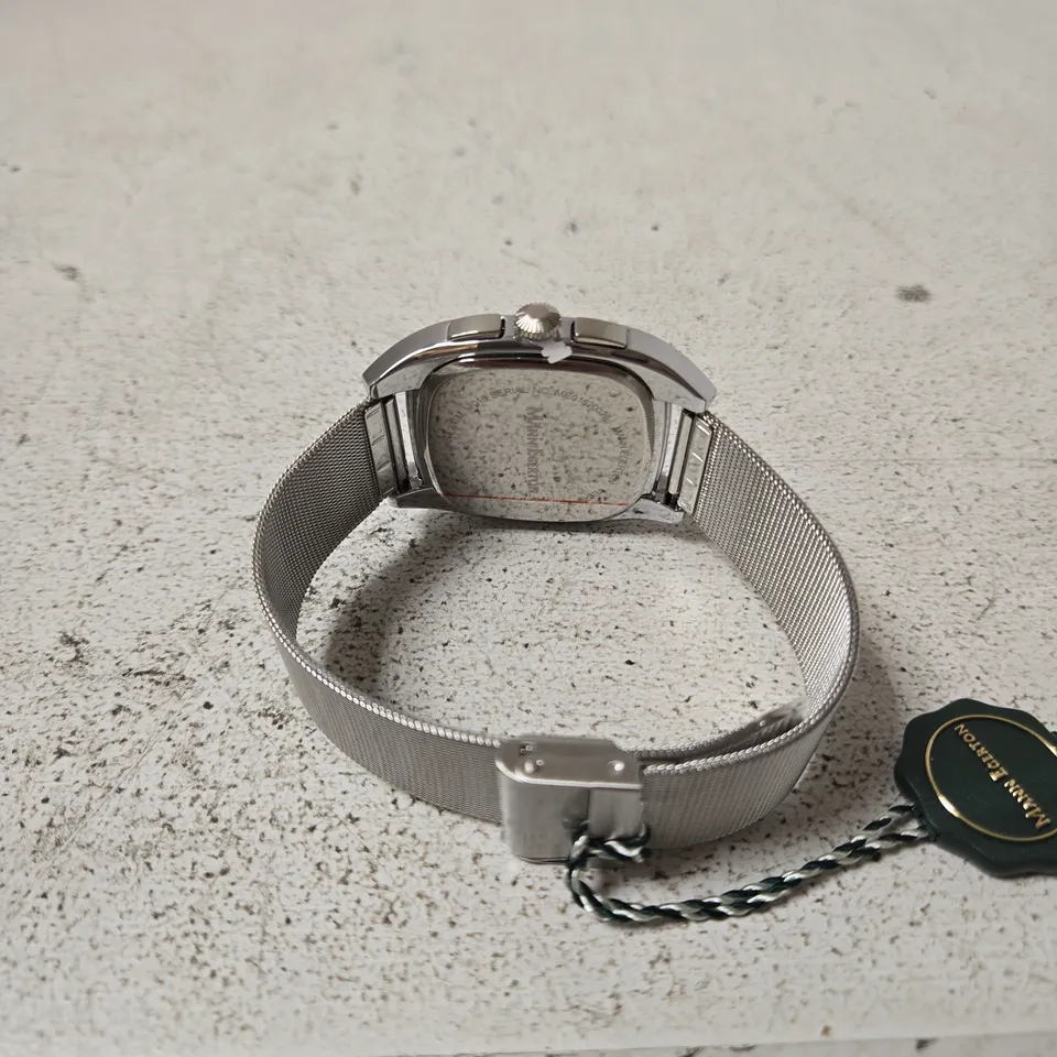 MANN EGERTON CHRONOGRAPH WRISTWATCH – STAINLESS STEEL MESH BRACELET IN GREEN BOX