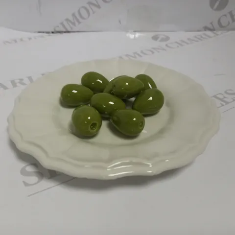 DESIGNER OLIVE CERAMIC PLATE MADE IN ITALY