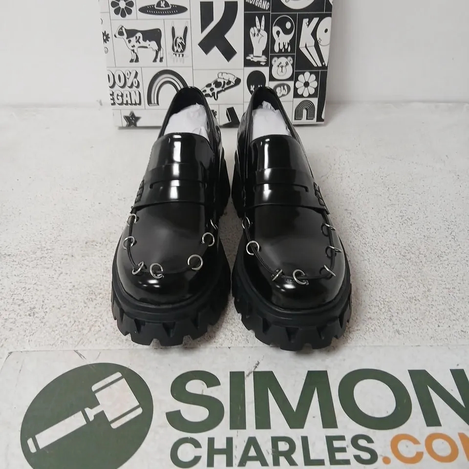 KOI GENSAI CYBER PUNK LOAFERS BLACK PATENT LEATHER – UK 7,