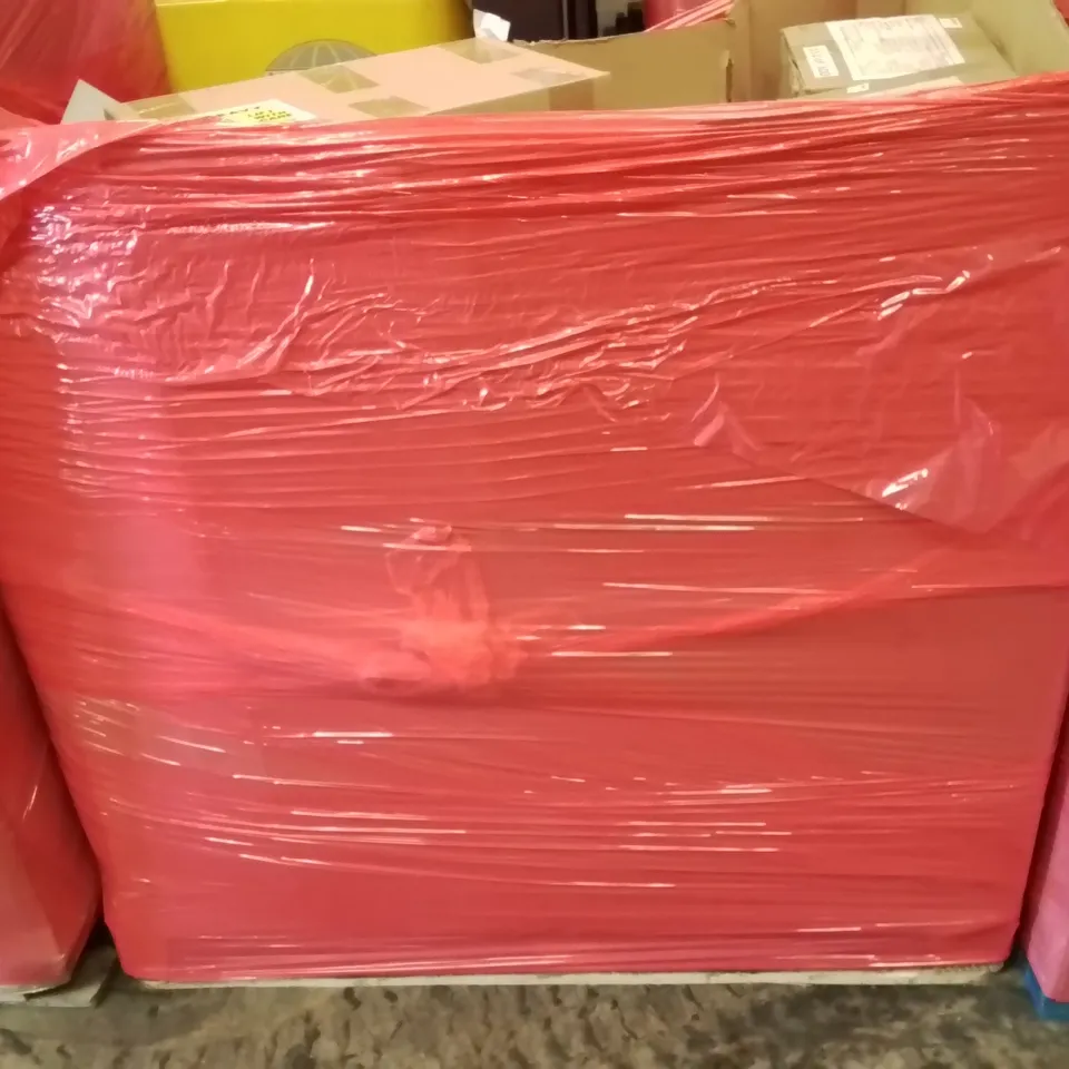 PALLET CONTAINING LARGE QUANTITY OF 8" RED INDUSTRIAL WHEELS