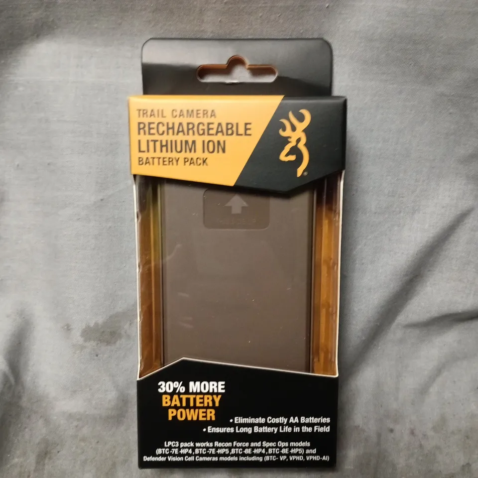BOXED AND SEALED BROWNING TRAIL CAMERA RECHARGEABLE LITHIUM ION BATTERY PACK