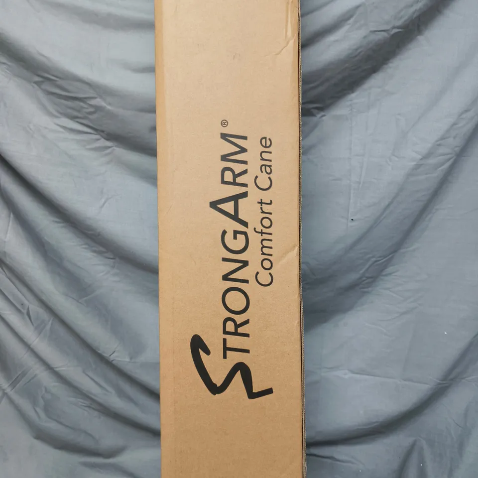 STRONG ARM COMFORT CANE WITH STANDING BASE & LIGHT IN BLACK