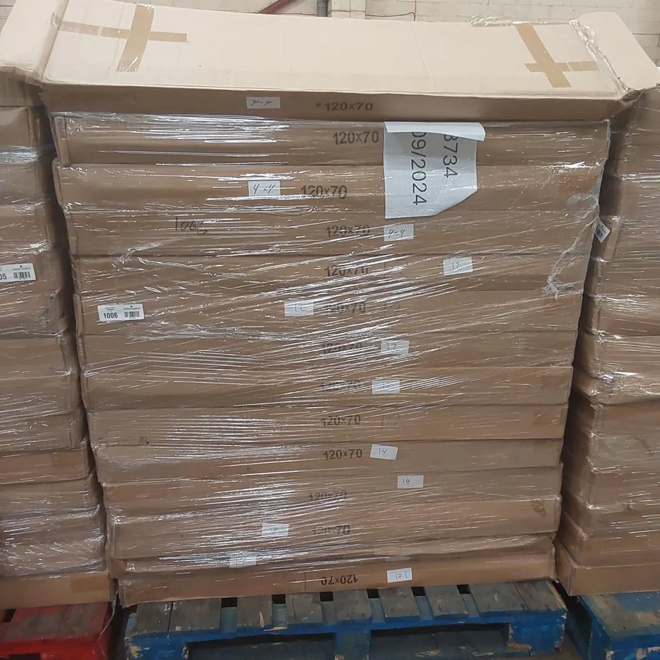 APPROX 28 X ASSORTED BRAND NEW BOXED DESIGNER TABLE TOPS - DESIGNS AND COLOURS MAY VARY // SIZES: 120 X 70cm // 14 BOXES - 2 TOPS PER BOX