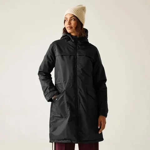 BRAND NEW REGATTA WOMEN'S ROMINE II WATERPROOF PARKA JACKET IN BLACK - 12