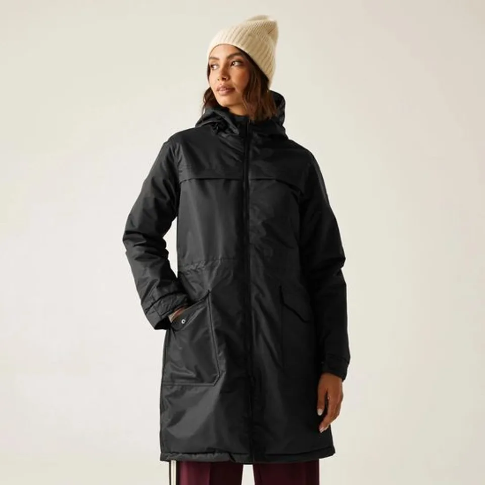 BRAND NEW REGATTA WOMEN'S ROMINE II WATERPROOF PARKA JACKET IN BLACK - 12