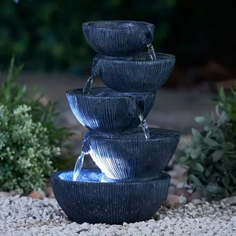BOXED BINNINGUP WEATHER RESISTANT FLOOR FOUNTAIN WITH LIGHTS