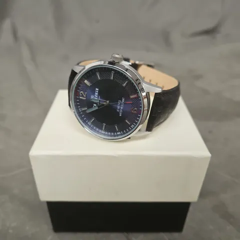 BEN SHERMAN ORIGINAL WRISTWATCH – BLUE DIAL, BLACK LEATHER STRAP