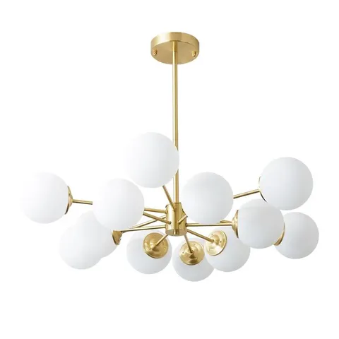 BOXED BUCHHOLTZ 90CM MODERN OPAL GLASS BUBBLE SPUTNIK CHANDELIER