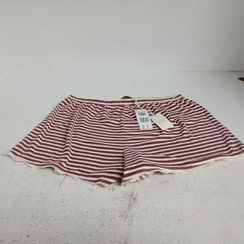 ABERCROMBIE AND FITCH LOUNGE COLLECTION WOMEN'S STRIPED KNIT LOUNGE SHORTS – MEDIUM