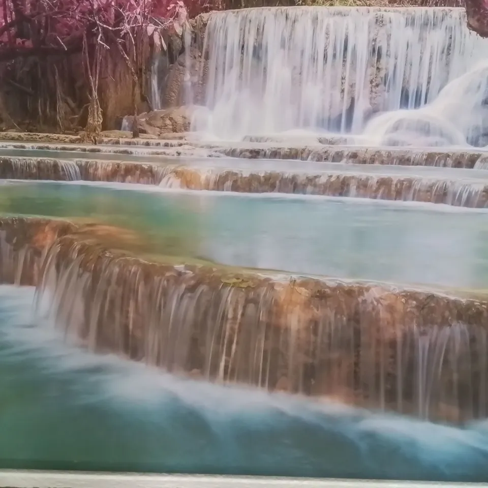 LARGE WATERFALL VIBRANT CANVAS WALL ART