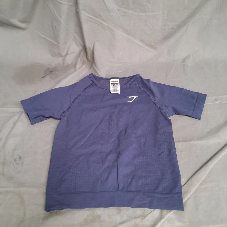 GYMSHARK CROPPED GYM TOP IN NAVY SIZE S