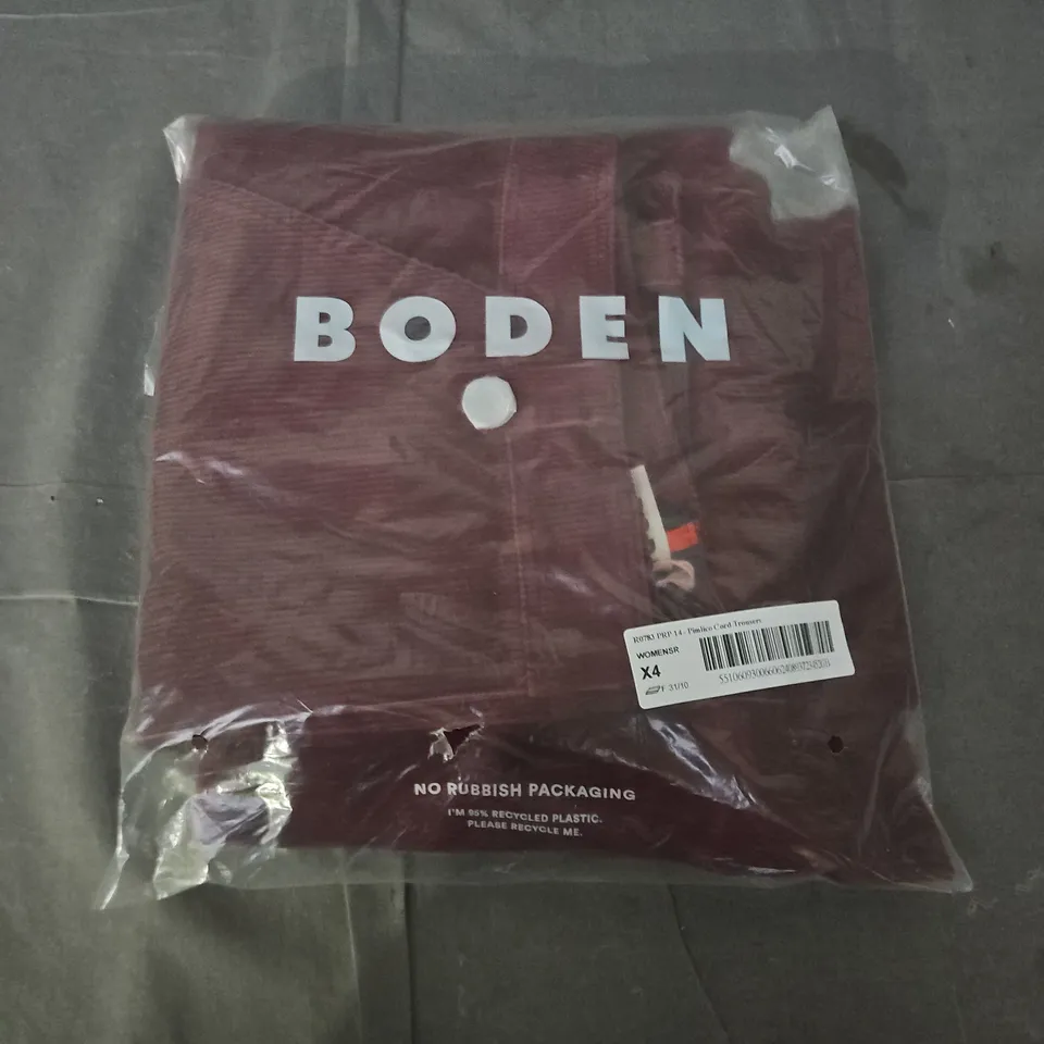 BAGGED BODEN PIMLICO CORD TROUSERS – WOMEN'S CORDUROY, UK 4