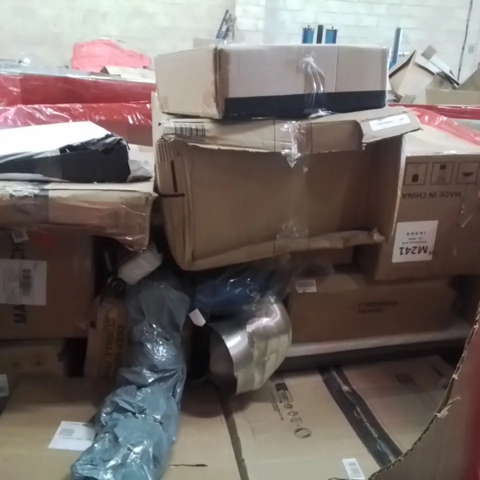 PALLET OF ASSORTED HOUSEHOLD GOODS AND PRODUCTS TO INCLUDE;AIR COOLER,DIE CUTTING MACHINE,STAINLESS STEEL SINK