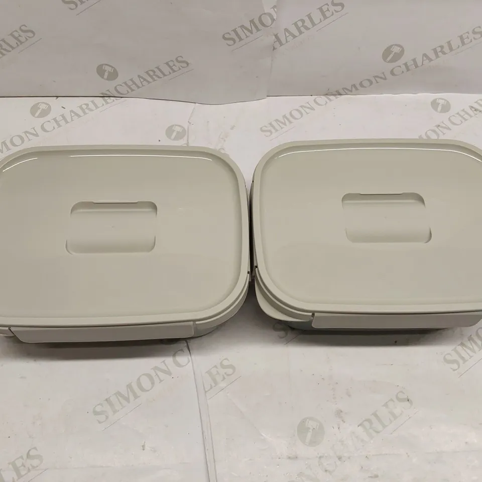 BOXED LOCK N LOCK GREEN TUPPERWARE STORAGE BOXES, SET OF VARIOUS SIZES (1 BOX)