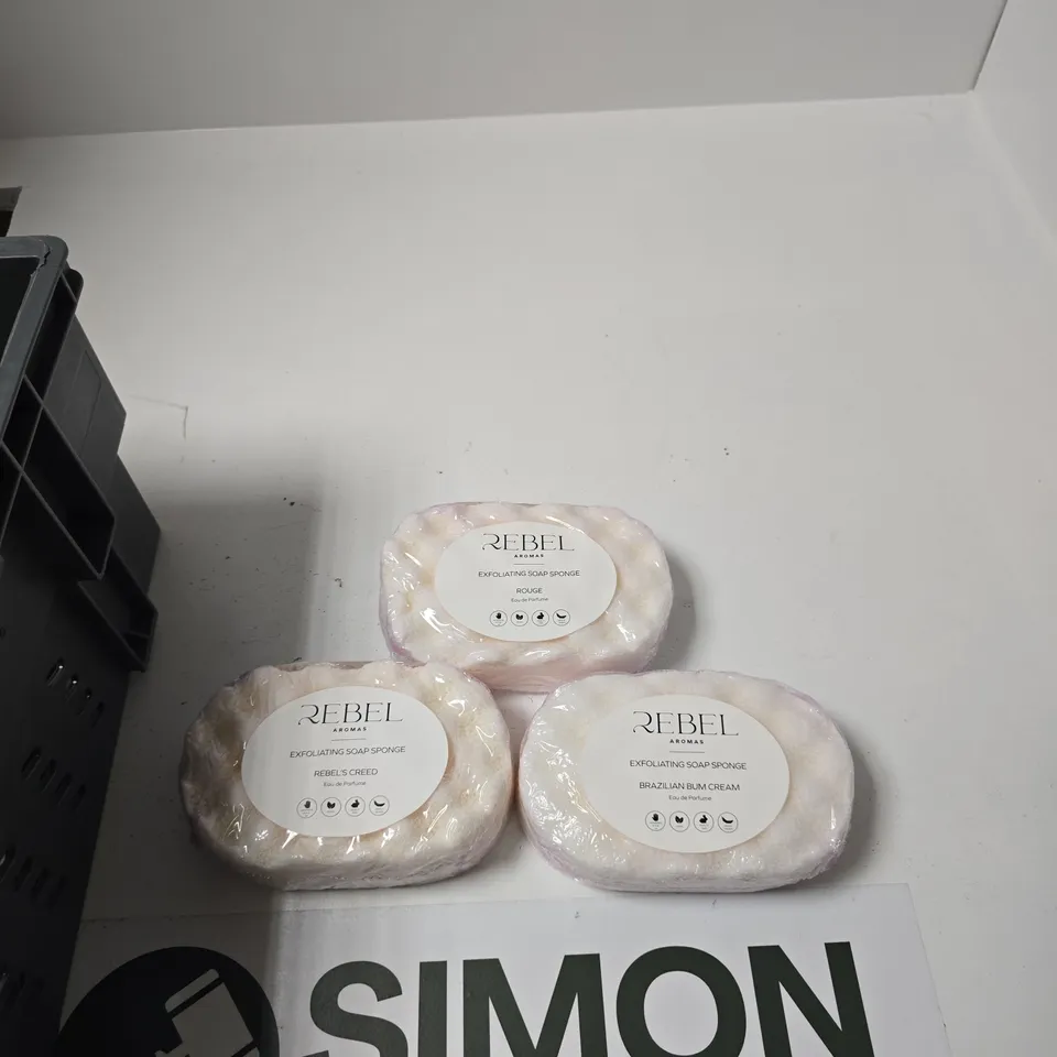 REBEL AROMAS EXFOLIATING SOAP SPONGES – 3 PACK