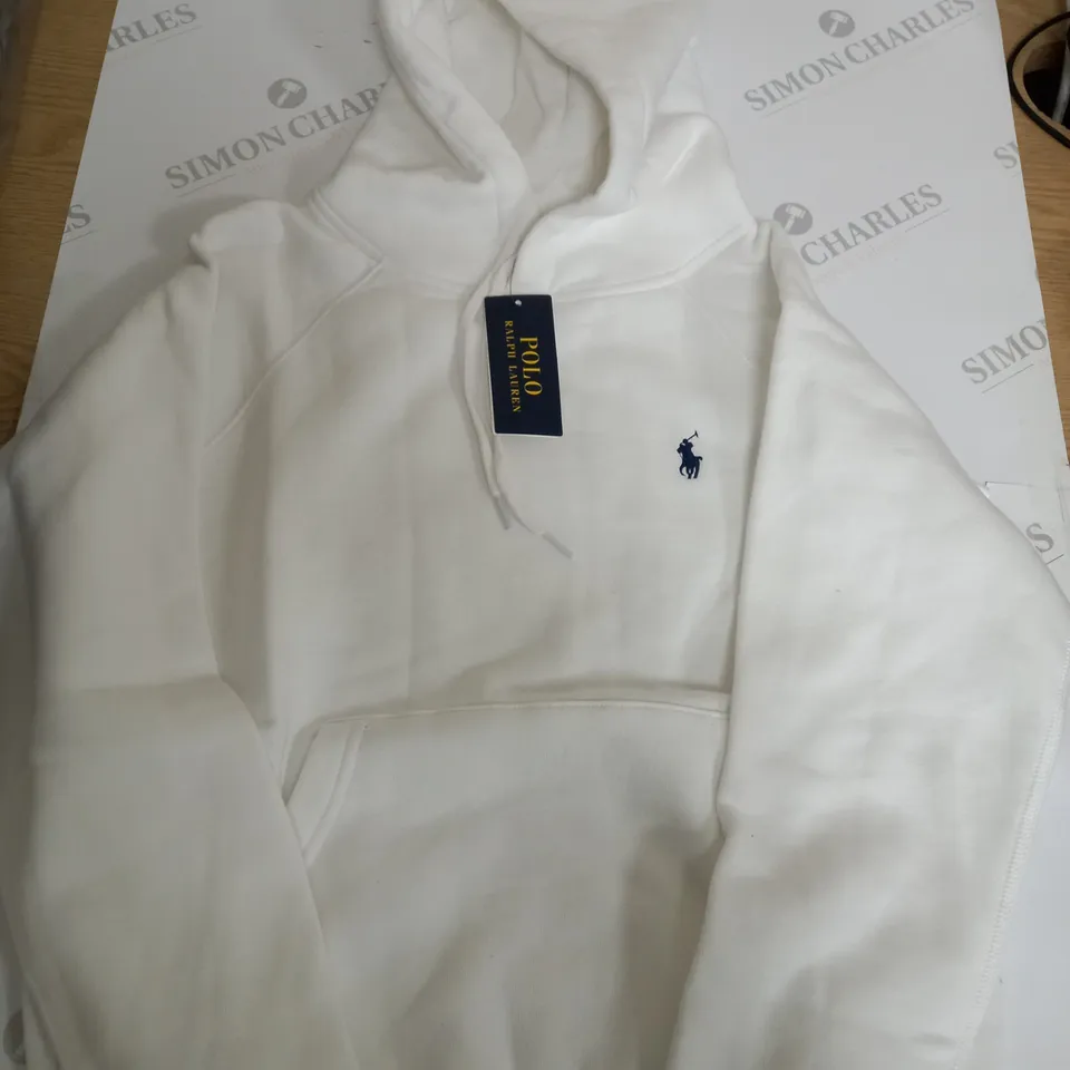POLO RALPH LAUREN WHITE HOODIE - S