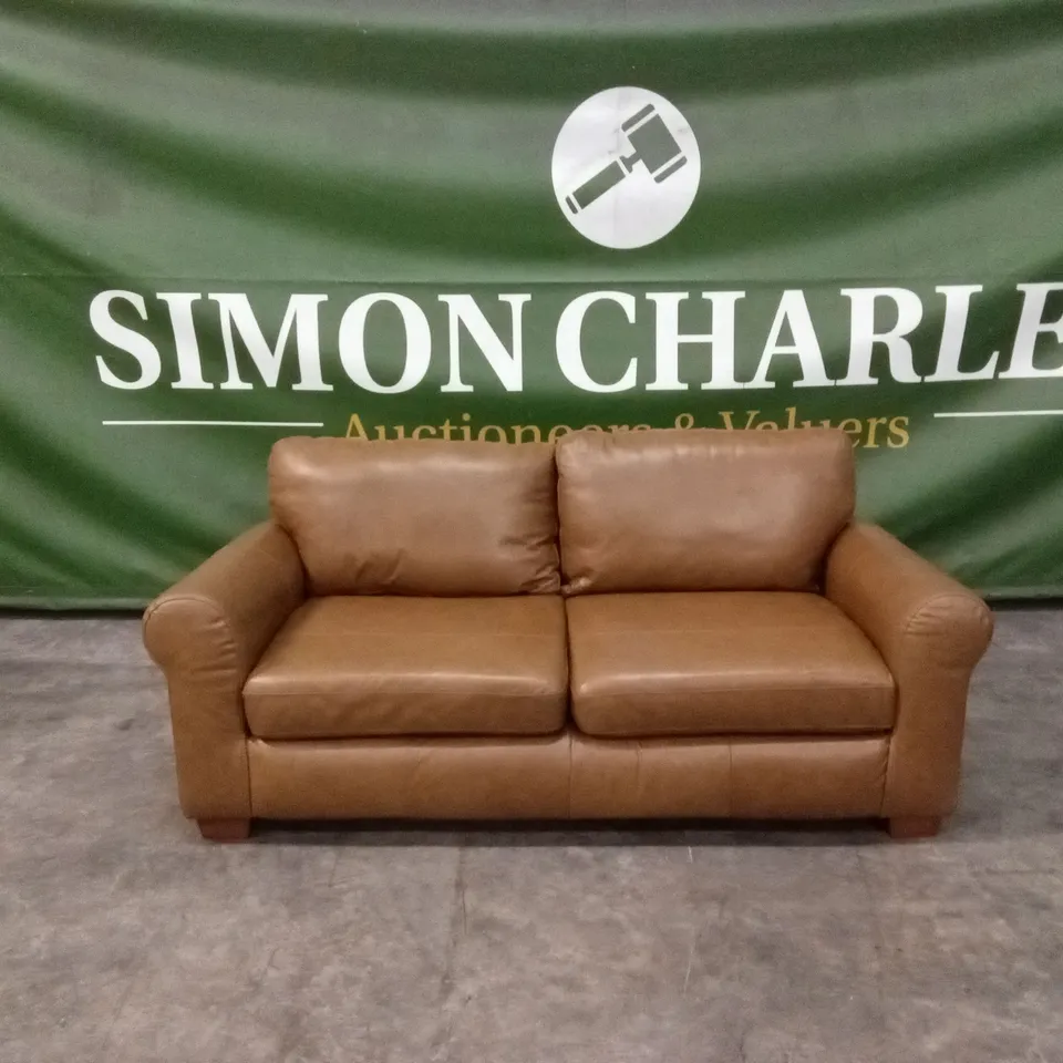 BAILEY 3 SEATER LEATHER SOFA - TAN RRP £879
