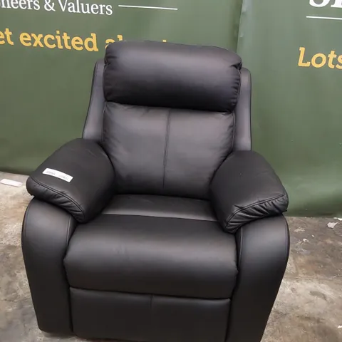 QUALITY BRITISH DESIGNER G PLAN KINGSBURY POWER RECLINING EASY CHAIR CAMBRIDGE BLACK LEATHER 