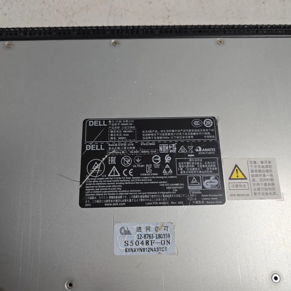 DELL S5048F-ON 48-PORT ETHERNET SWITCH (RACK-MOUNT 1U)
