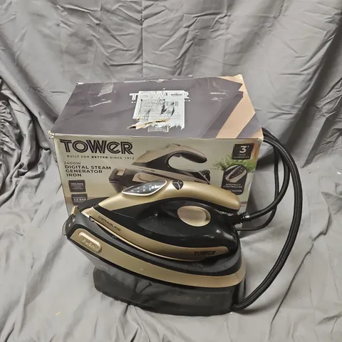 TOWER 2400W DIGITAL STEAM GENERATOR IRON – GOLD/BLACK, BOXED .