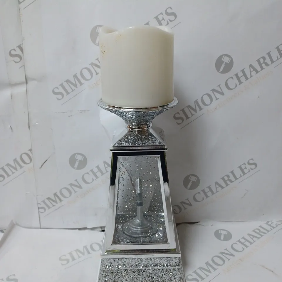 JM BY JULIEN MACDONALD FLAMELESS CANDLE HOLDER WITH SWIRLING GLITTER