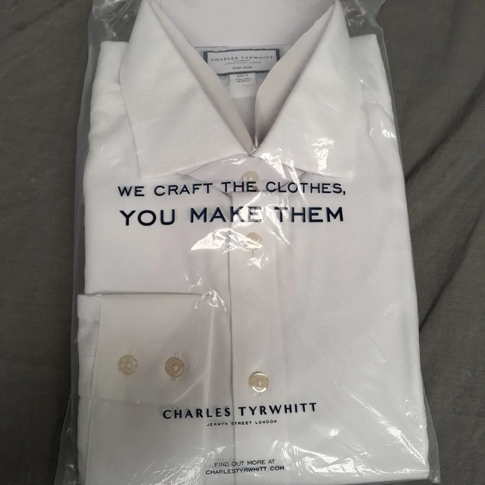 BAGGED CHARLES TYRWHITT SLIM FIT LONG SLEEVE SHIRT - 17.5/36"