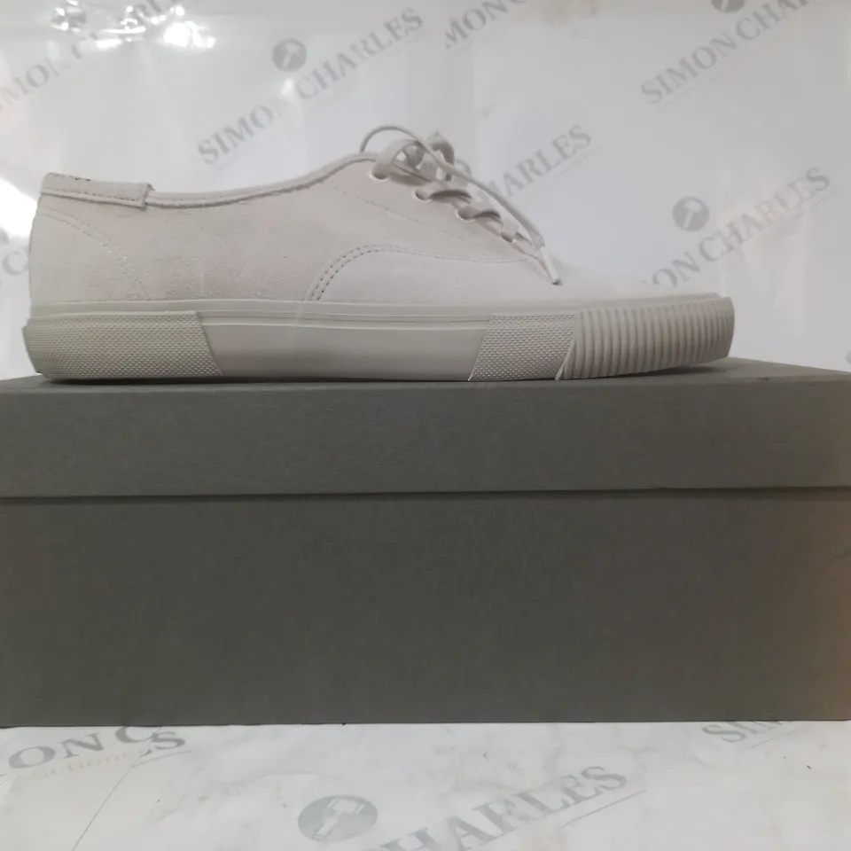 BOXED PAIR OF ALLSAINTS LEX TRAINERS IN CHALK UK SIZE 11