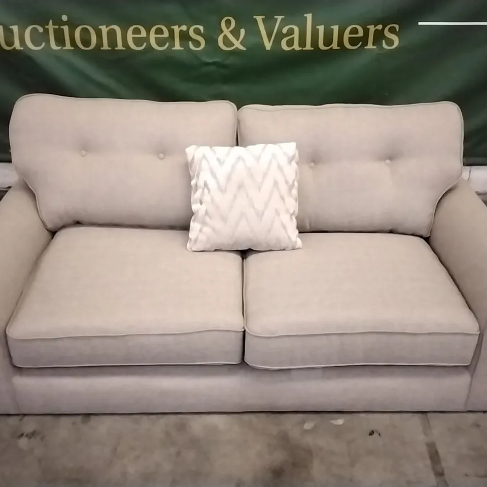 QUALITY DESIGNER BEIGE FABRIC 2 SEATER SOFA