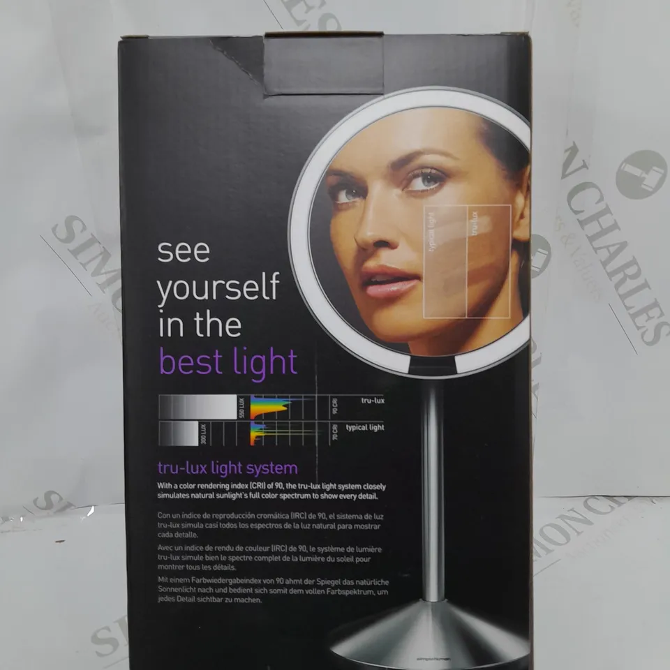 BOXED SIMPLEHUMAN SENSOR MIRROR FOLD BRUSHED 10X MAG