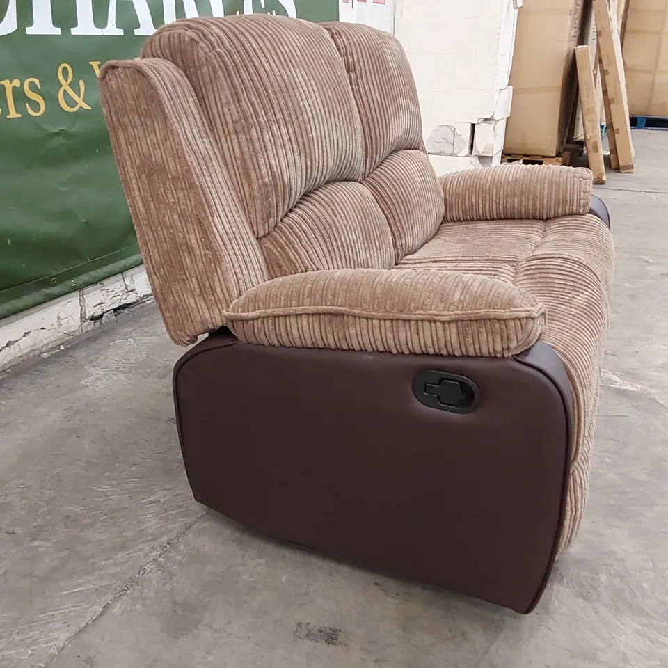 DESIGNER 2-SEATER RECLINER SOFA IN BROWN 