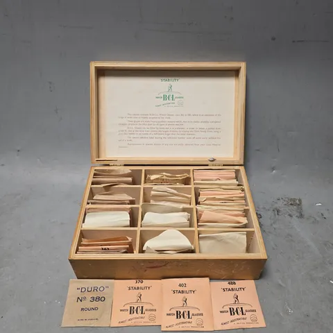 CABINET CONTAINING APPROXIMATELY 20 BCL LOW DOME WATCH PLASTIC GLASSES SIZES UNSPECIFIED 