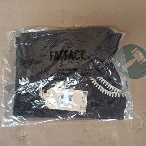 BAGGED FAT FACE BELLA RIB VEST IN DARK BROWN SIZE UK 18