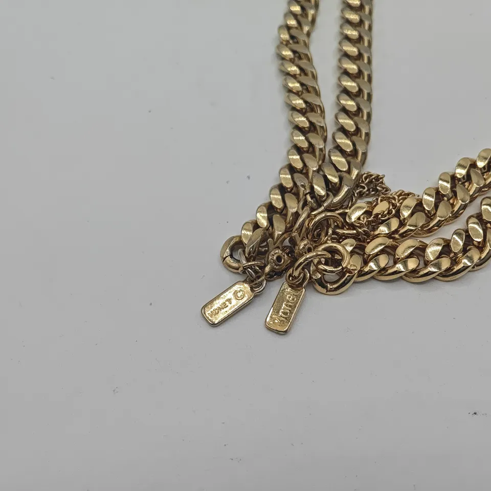 MONET GOLD TONE NECKLACE AND BRACELET