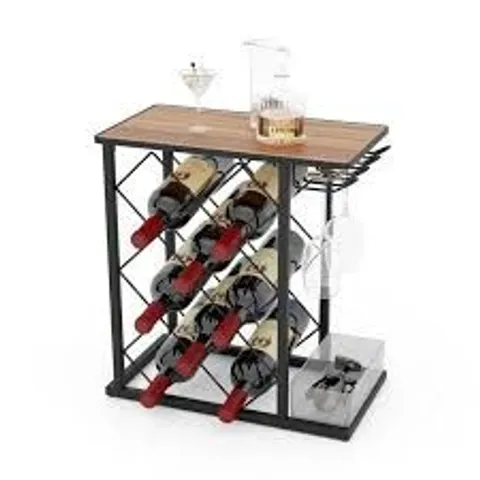 BOXED COSTWAY 8 BOTTLE COUNTERTOP WINE RACK WITH STORAGE