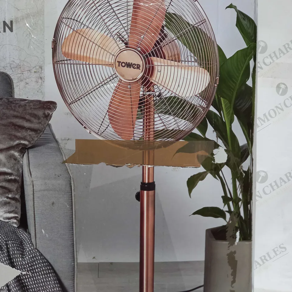TOWER COPPERT METAL PEDESTAL FAN 