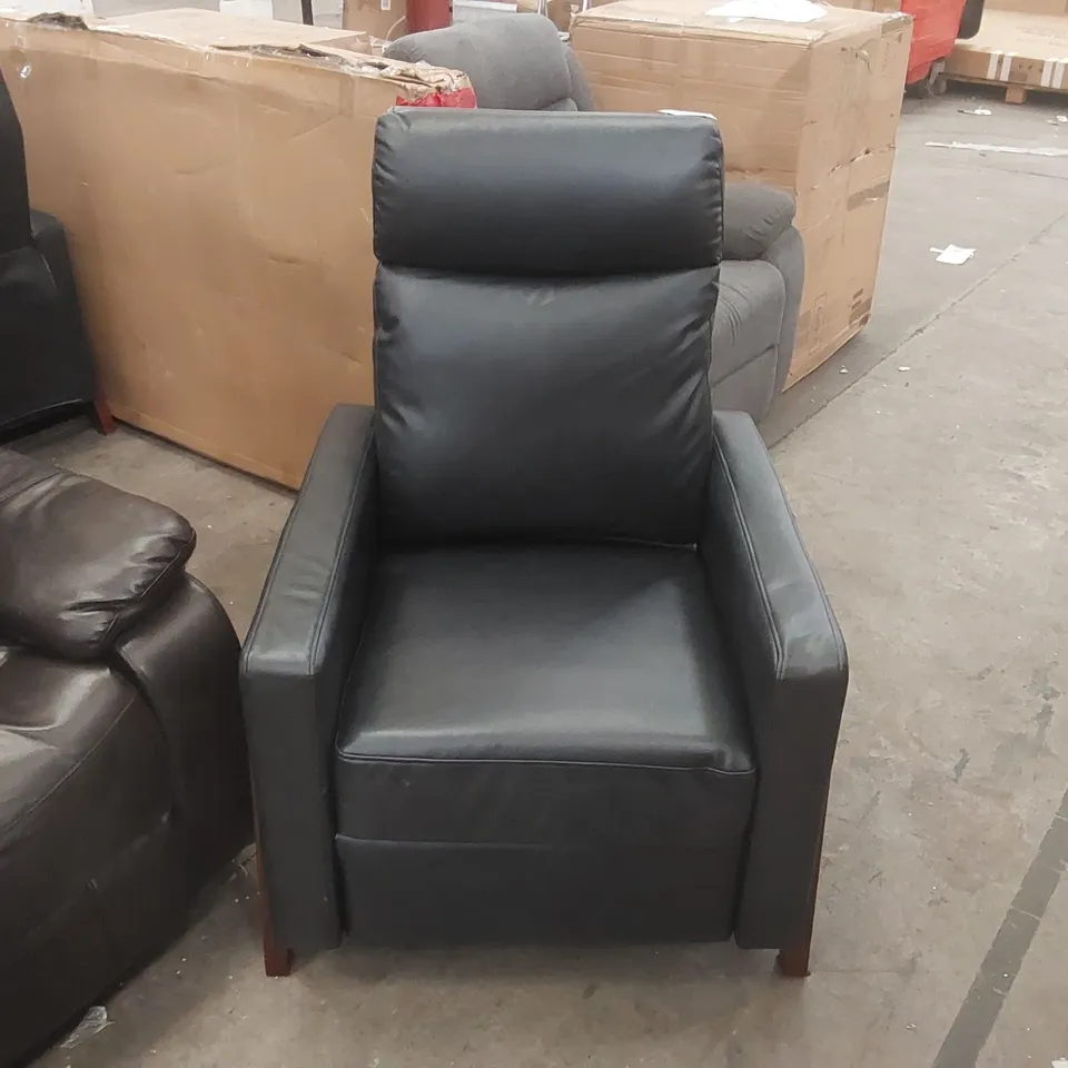 QUALITY DESIGNER FAUX LEATHER PUSH-BACK RECLINING ARMCHAIR