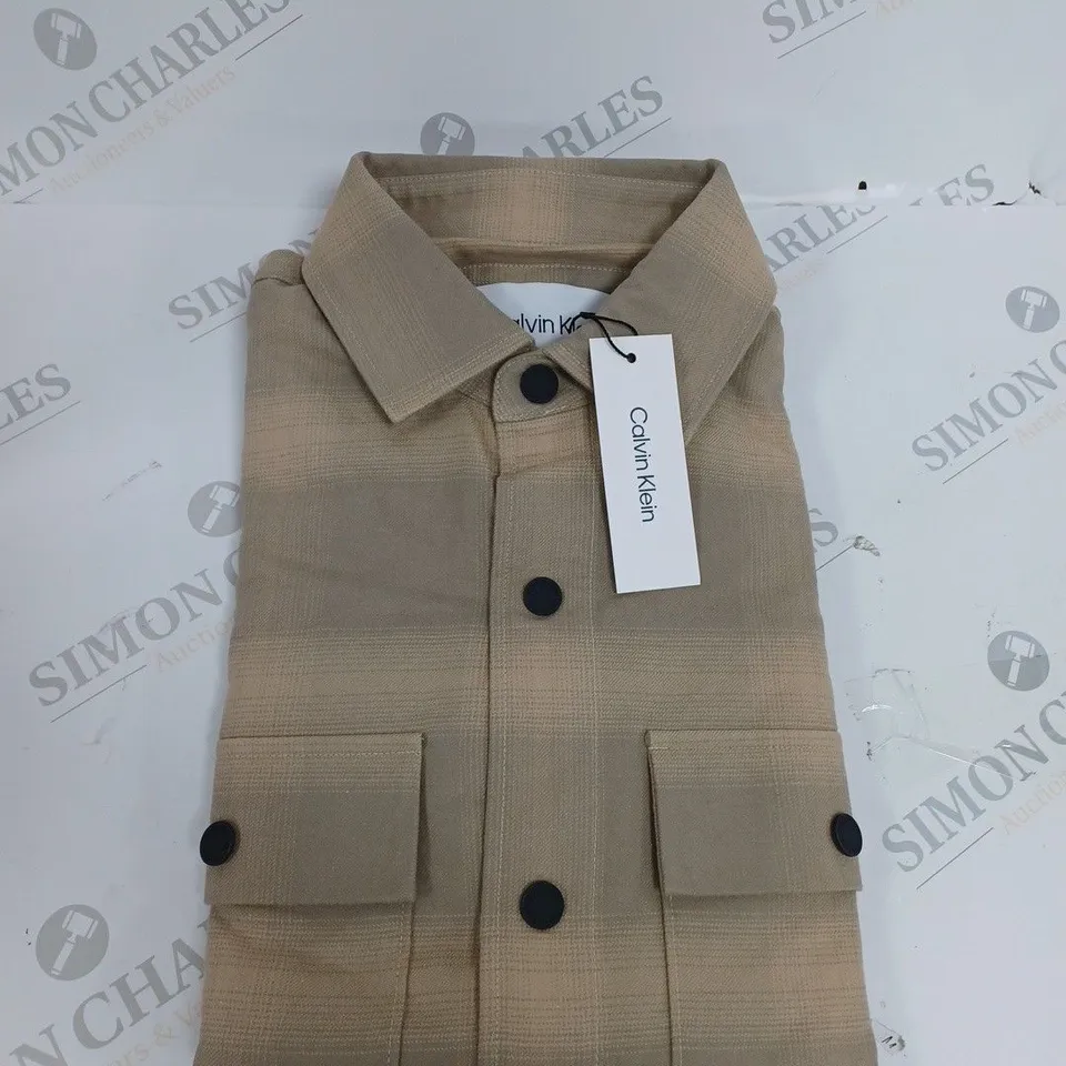 CALVIN KLEIN TWILL FLEECE CHECH OVERSHIRT - XS