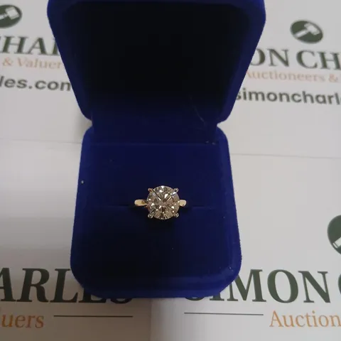 9CT GOLD SOLITAIRE RING SET WITH A LAB GROWN DIAMOND WEIGHING +3.05CT